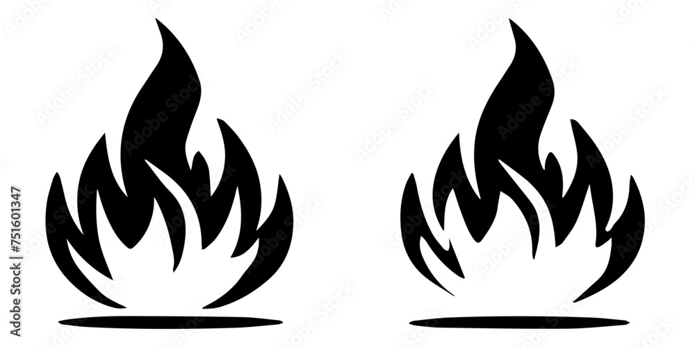 Fire flames, set vector icons Fire flames, set vector icons