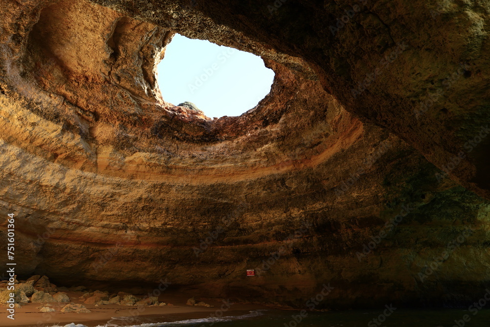 View on the cave of Benagil located in the Algarve coast in the south of mainland Portugal View on the cave of Benagil located in the Algarve coast in the south of mainland Portugal
