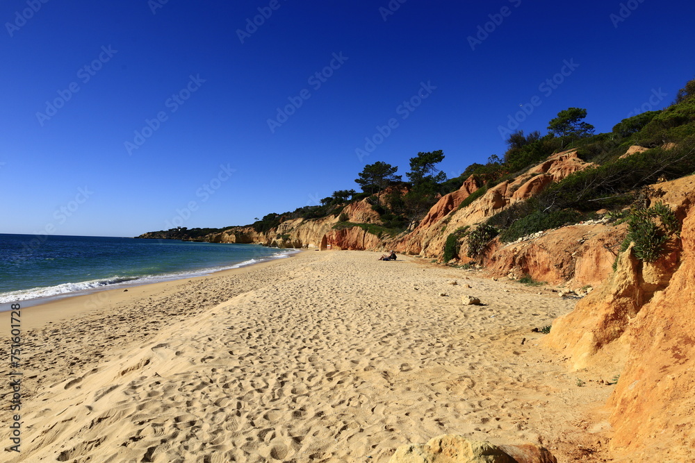 View on Falesia beach in the Algarve coast in the south of Portugal View on Falesia beach in the Algarve coast in the south of Portugal