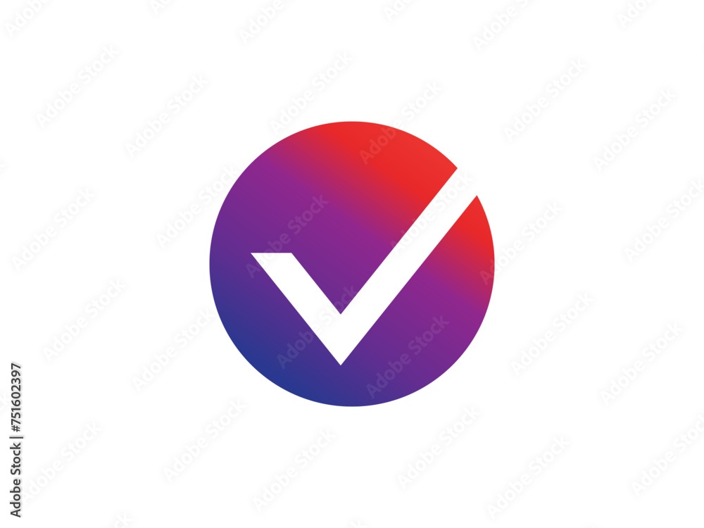 Letter V with check mark logo icon design template elements Letter V with check mark logo icon design template elements