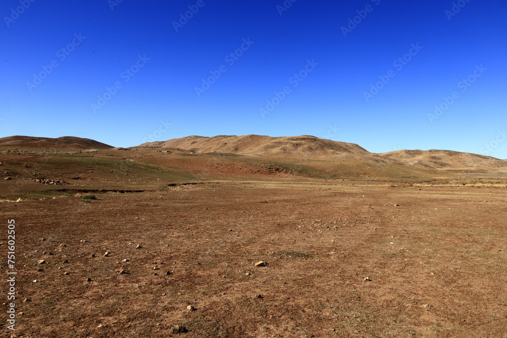 View on a mountain in the Middle Atlas which is a mountain range in Morocco