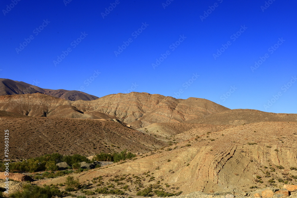 View on a mountain in the Middle Atlas which is a mountain range in Morocco