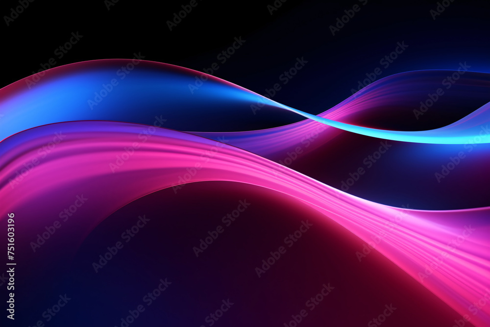 A colorful wave with a blue and pink hue. The wave is long and has a lot of detail A colorful wave with a blue and pink hue. The wave is long and has a lot of detail