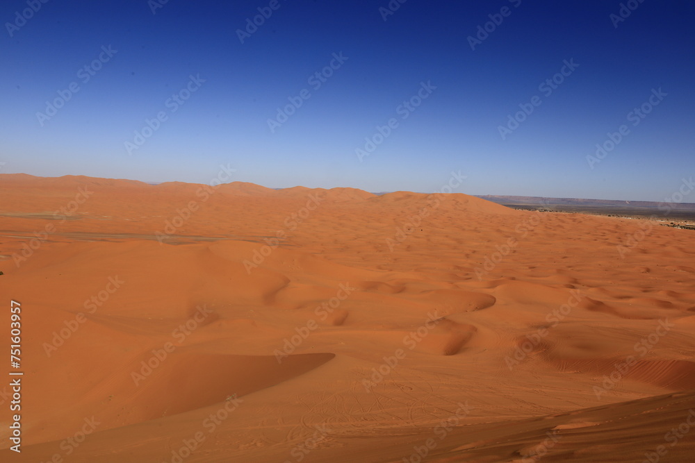 Erg Chebbi is one of Morocco's several ergs which is a large seas of dunes formed by wind-blown sand.