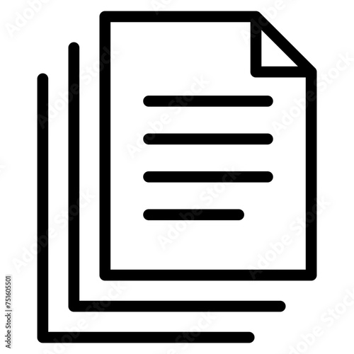 Bunch of notes or stack of documents icon