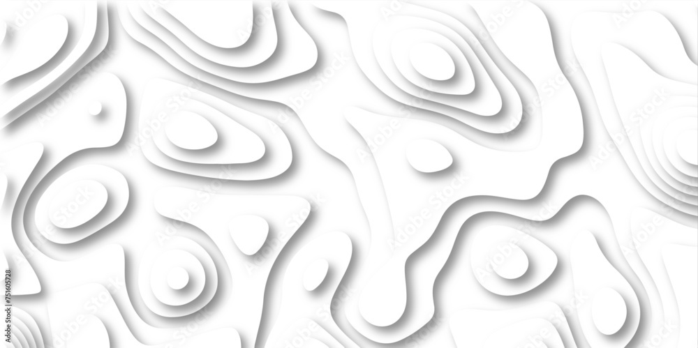 Abstract wavy line 3d paper cut white background with shadows. Abstract realistic papercut decoration textured with wavy layers. Topographic contour lines vector map seamless pattern vector. Abstract wavy line 3d paper cut white background with shadows. Abstract realistic papercut decoration textured with wavy layers. Topographic contour lines vector map seamless pattern vector.