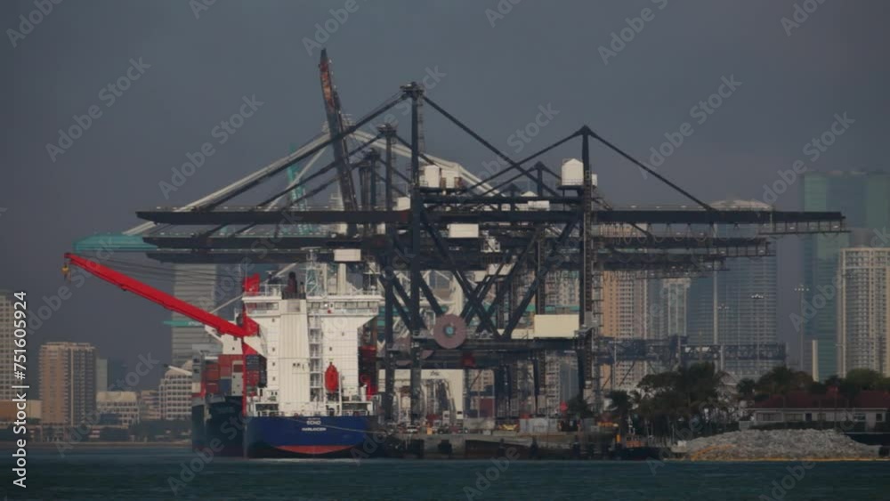 Massive industry cranes at port in Miami Massive industry cranes at port in Miami