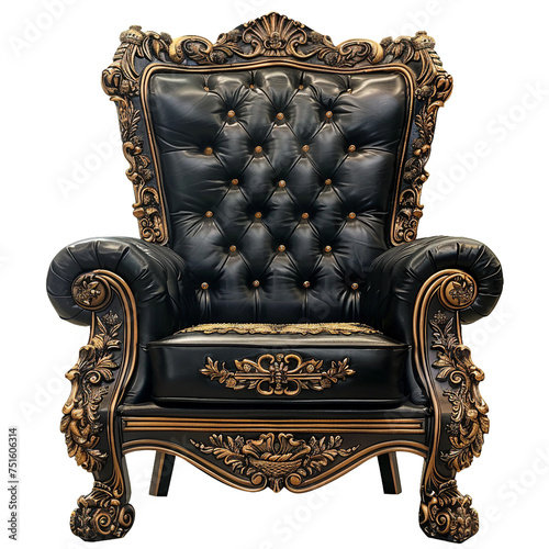 Throne, transparent background, isolated image, generative AI