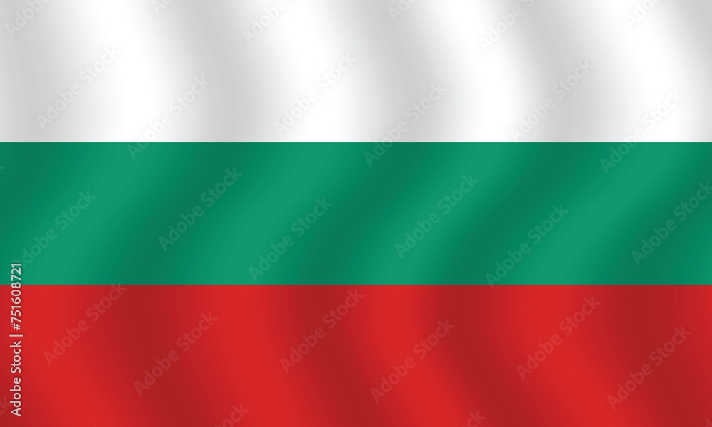 Flat Illustration of Bulgaria flag. Bulgaria national flag design. Bulgaria Wave flag.
