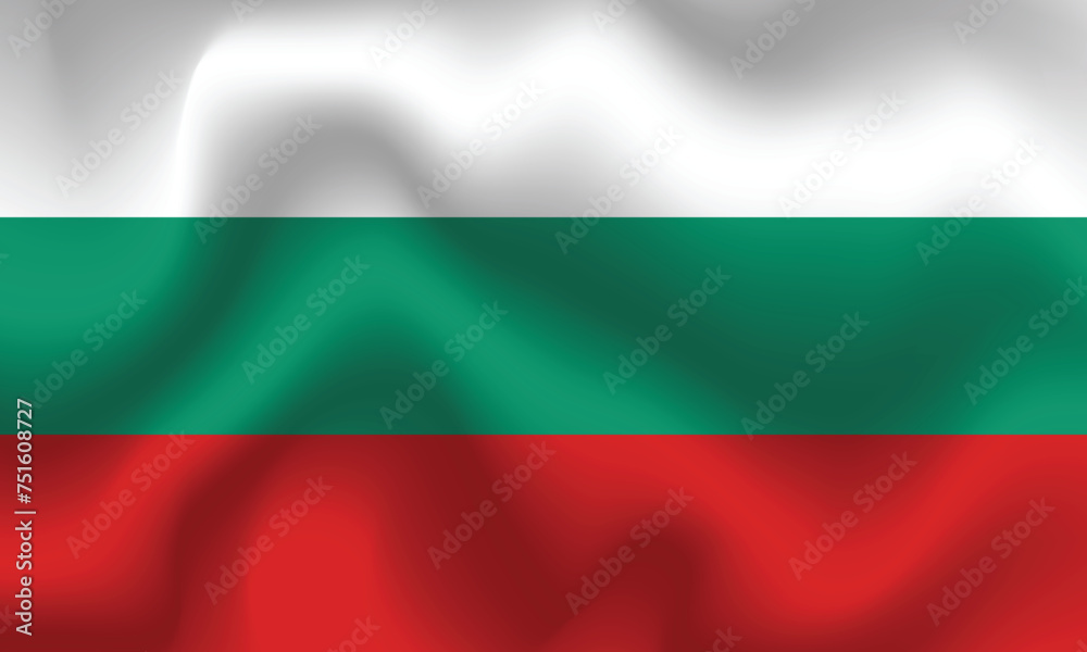 Flat Illustration of Bulgaria flag. Bulgaria national flag design. Bulgaria Wave flag.
