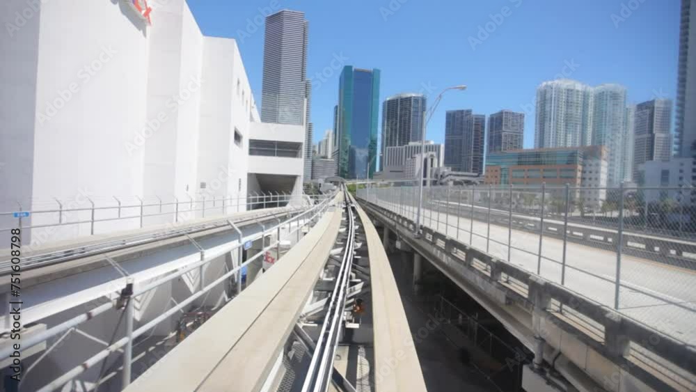 Point of view from Miami train tracks - wide shot Point of view from Miami train tracks - wide shot