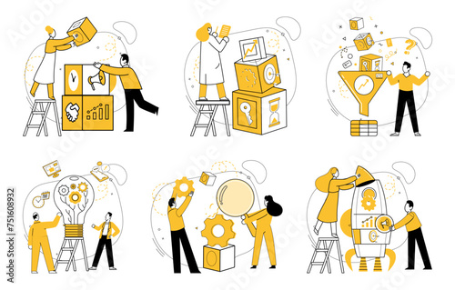 Cooperative work vector illustration. Cooperative work propels business success through effective teamwork and collaboration Together, we navigate challenges, turning them into opportunities