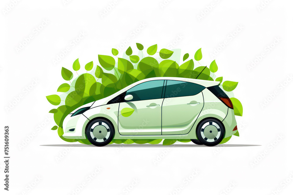 Green Eco Energy Car: Ecological Environment Power Nature Friendly Renewable Environmental Symbol Green Eco Energy Car: Ecological Environment Power Nature Friendly Renewable Environmental Symbol