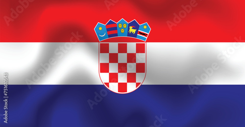 Flat Illustration of Croatia national flag. Croatia national flag design. Croatia Wave flag. 