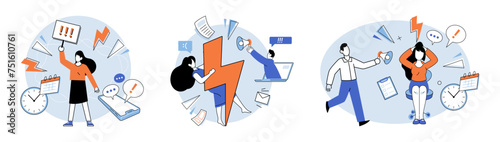 Stress at work vector illustration. The stress at work concept emphasizes importance recognizing and addressing workplace stressors Taking responsibility for ones mental health and seeking appropriate