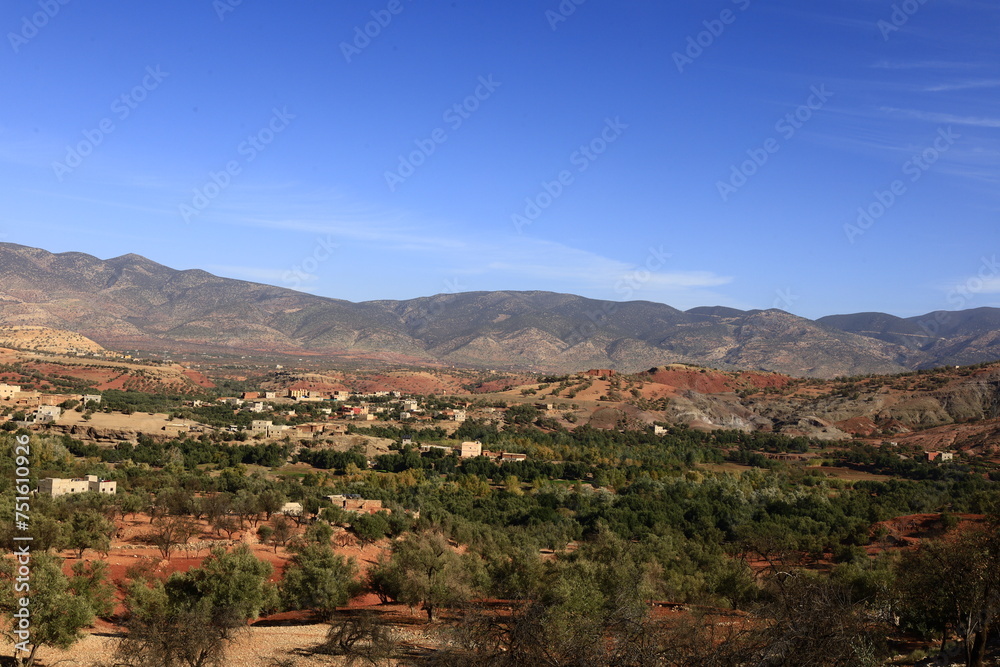 View on a village in the Middle Atlas is a mountain range in Morocco. View on a village in the Middle Atlas is a mountain range in Morocco.
