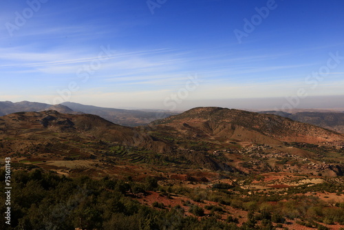 View on a mountain in the High Atlas is a mountain range in central Morocco  North Africa  the highest part of the Atlas Mountains