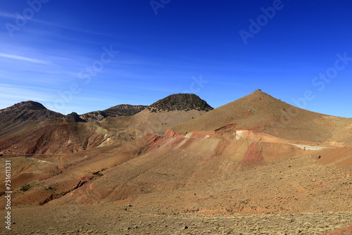 View on a mountain in the High Atlas is a mountain range in central Morocco  North Africa  the highest part of the Atlas Mountains