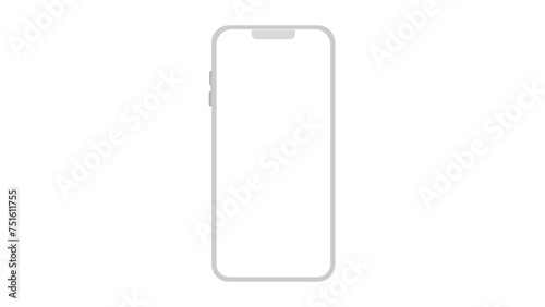 smartphone mockup white screen. mobile phone vector Isolated on White Background.	