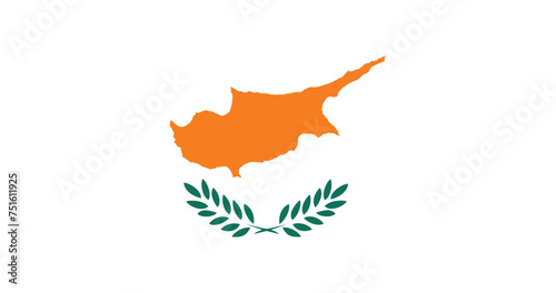 Flat Illustration of Cyprus flag. Cyprus national flag design. 
