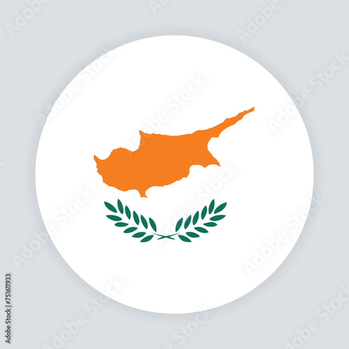 Cyprus national flag vector icon design. Cyprus circle flag. Round of Cyprus flag. 