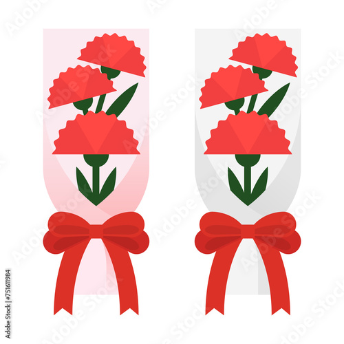 A carnation bouquet with Korean messages for parents' day appreciation