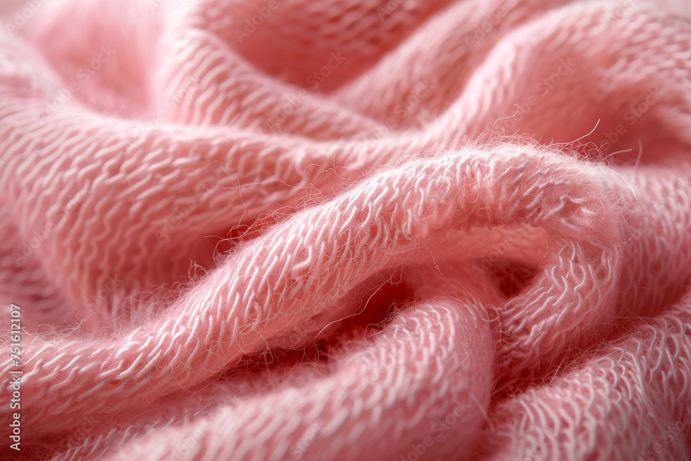 Soft Pink Faux Fur Texture Close-up for Cozy Background