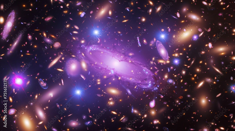 Galaxy cluster serving as the backdrop for a jazz concert where each note manipulates the fabric of space creating a cosmic symphony