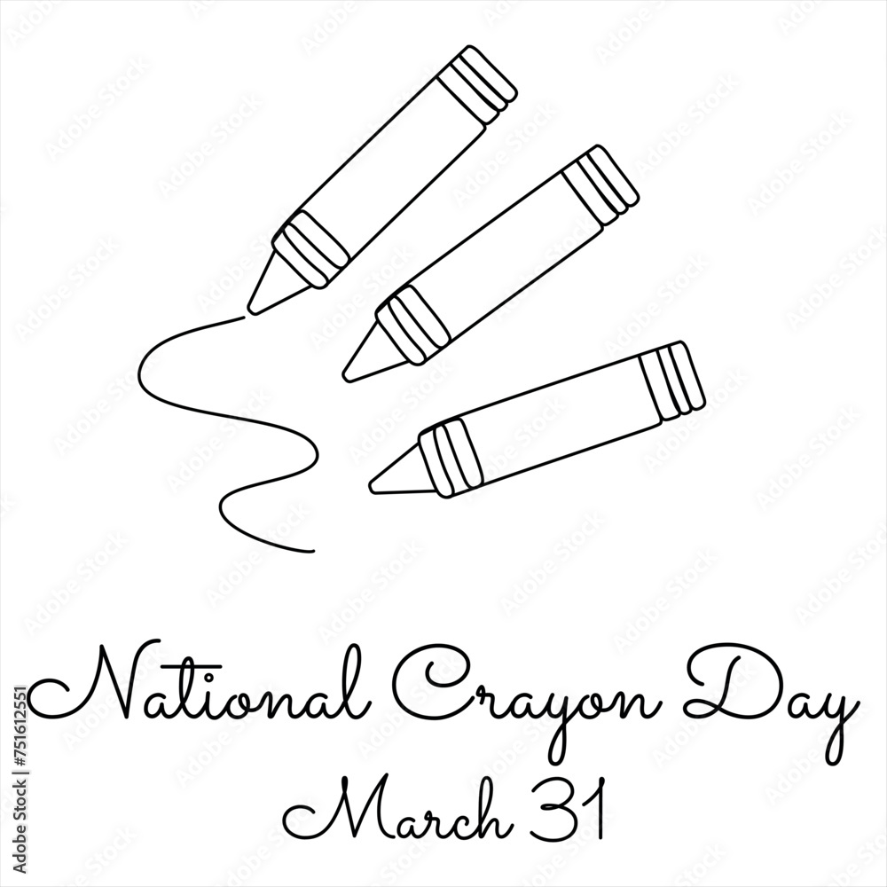 line art of National Crayon Day good for National Crayon Day celebrate. line art. illustration. line art of National Crayon Day good for National Crayon Day celebrate. line art. illustration.