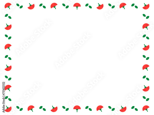 A frame of carnations and leaves