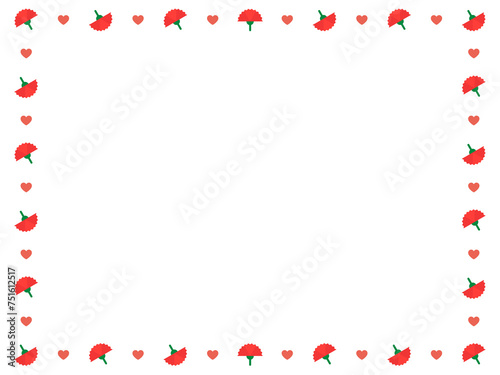 A frame of carnations and heart