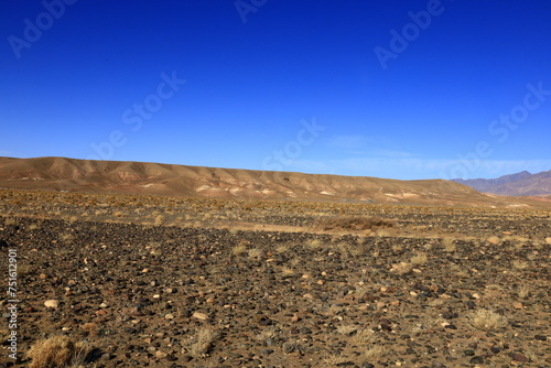 View on a mountain in the High Atlas  which is a mountain range in central Morocco  North Africa  the highest part of the Atlas Mountains