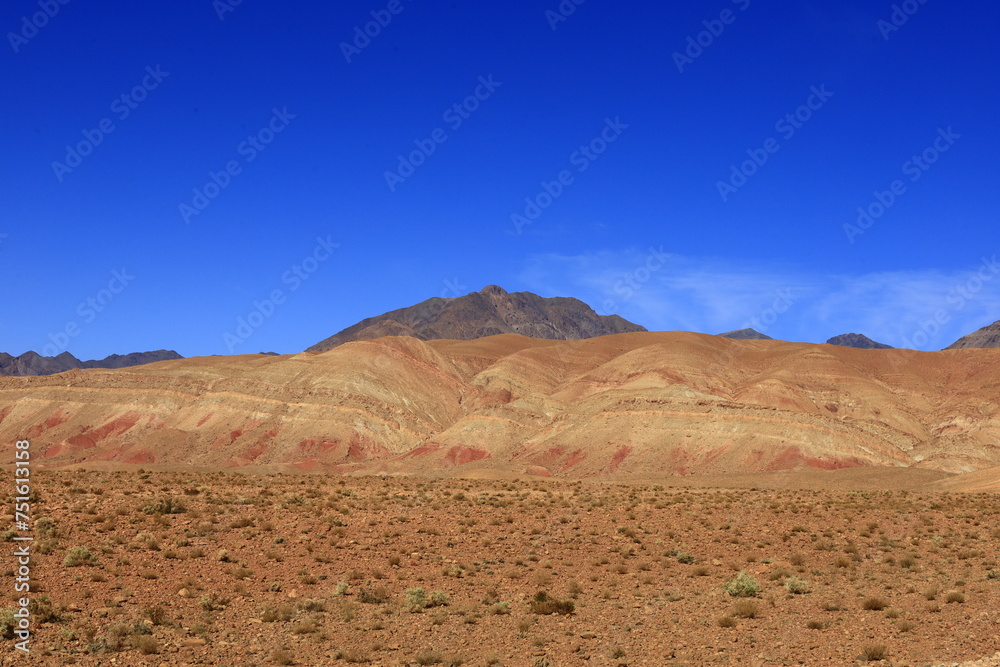 Fototapeta premium View on a mountain in the High Atlas which is a mountain range in central Morocco, North Africa, the highest part of the Atlas Mountains