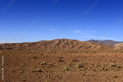 View on a mountain in the High Atlas which is a mountain range in central Morocco, North Africa, the highest part of the Atlas Mountains