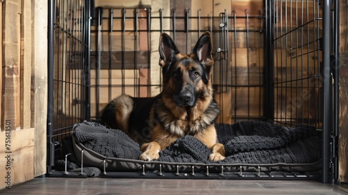 Kennel Comfort a spacious dog kennel with a welcoming open door inviting a German shepherd to its personal haven