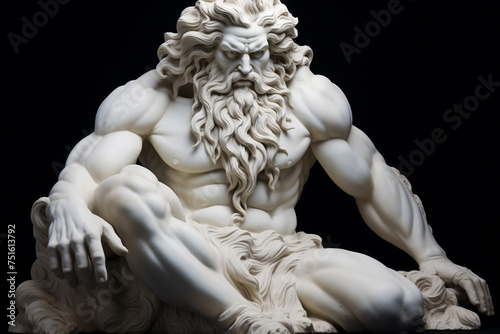 Sculpture classique d un dieu mythologique en pose puissante