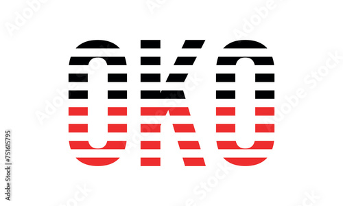 OKO three initial letter iconic line negative space minimal logo design vector template. monogram, abstract, wordmark, business, typography, minimalist, brand, company, flat, modern, unique, simple