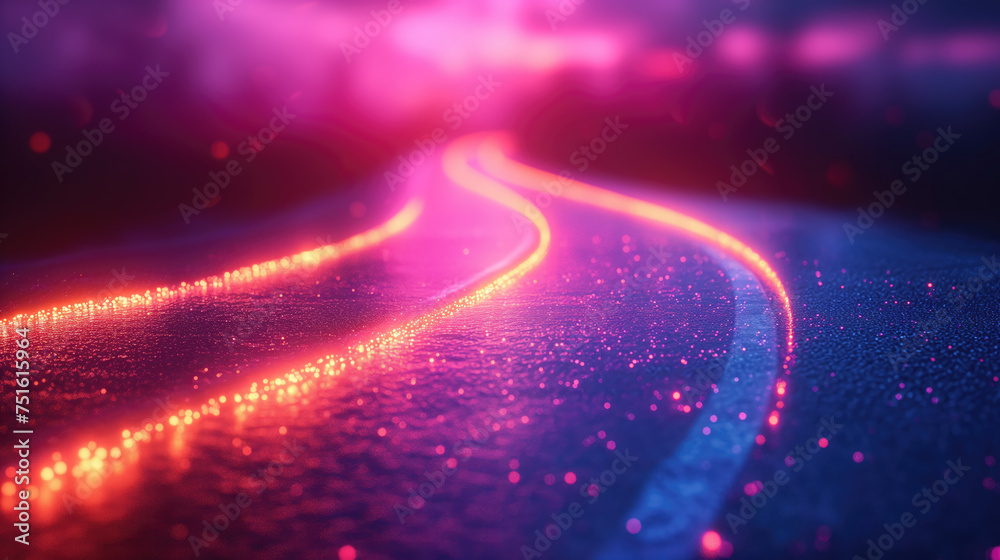 glowing glittering path way to heaven disco neon glow road entrance blue pink purple violet glowing glittering path way to heaven disco neon glow road entrance blue pink purple violet