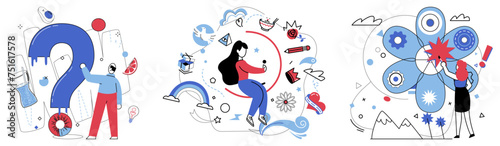 Logical analysis vector illustration. Intelligence is north star guiding us through darkness uncertainty, rooted in soil logical analysis Practical solutions are fruits harvested from tree analytical