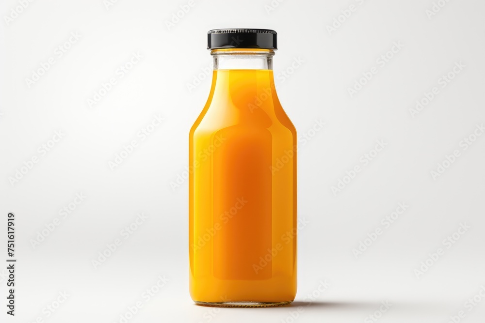 Bottle of fresh orange juice and isolated on white background Bottle of fresh orange juice and isolated on white background