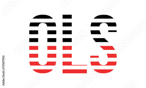 OLS three initial letter iconic line negative space minimal logo design vector template. monogram, abstract, wordmark, business, typography, minimalist, brand, company, flat, modern, unique, simple