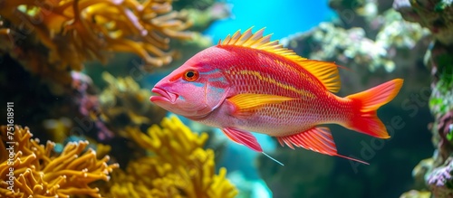 Colorful fish swimming gracefully in a mesmerizing aquarium tank environment