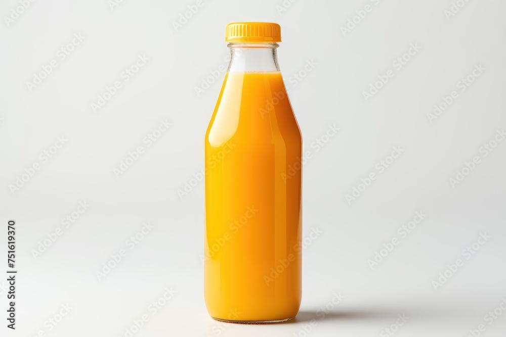 Bottle of fresh orange juice and isolated on white background Bottle of fresh orange juice and isolated on white background