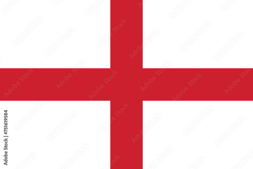 Obraz premium Flat Illustration of England flag. England national flag design.
