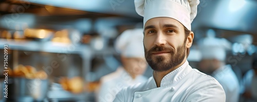 Skilled Head Chef leading a professional and dynamic team in kitchen. Concept Head Chef, Professional Team, Culinary Skills, Leadership, Dynamic Kitchen