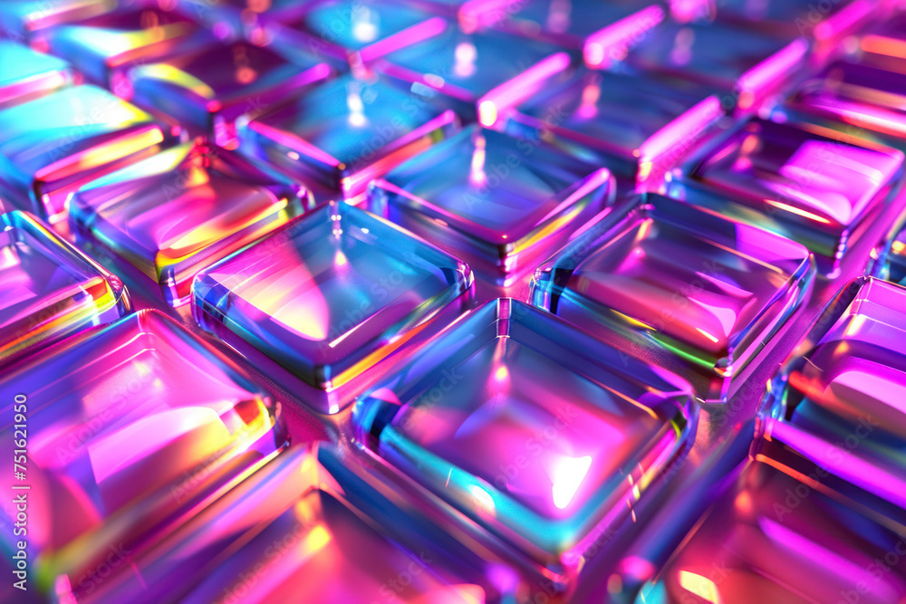 Abstract 3d background wallpaper with glass squares with colorful light emitter iridescent neon holographic gradient. Abstract 3d background wallpaper with glass squares with colorful light emitter iridescent neon holographic gradient.