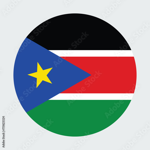 Free Download South Sudan national flag vector icon design. South Sudan circle flag. Round of South Sudan flag.
 - GFXLoad