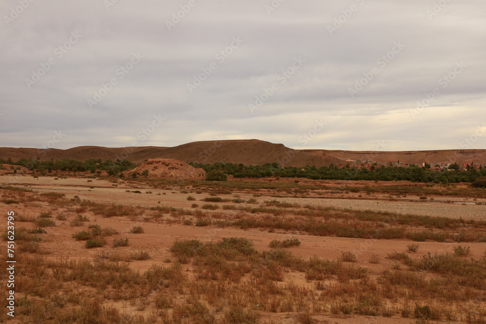 Viewpoint from Aït Benhaddou located along the former caravan route between the Sahara and Marrakesh in Morocco