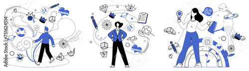 Change management vector illustration. Strategic planning is cornerstone upon which pillars change management are erected Progress is fertile soil where seeds change management blossom into success
