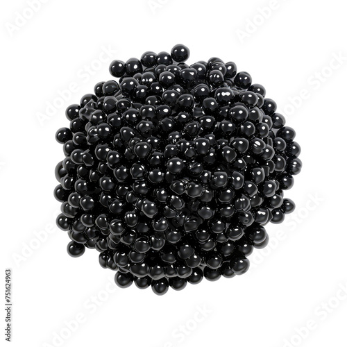 Black caviar isolated on transparent background